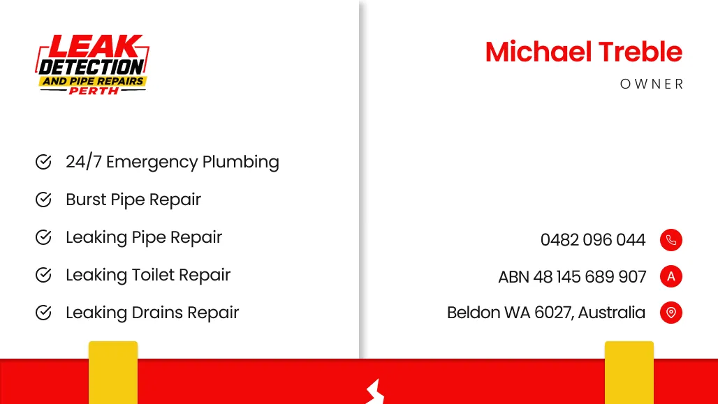 Example fridge magnet for a Perth plumbing client listing services and contact details.